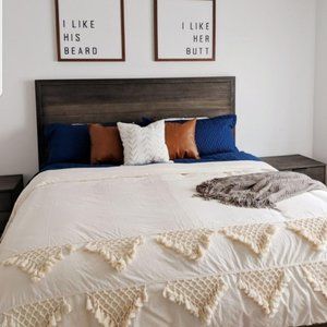Queen Size Ivory Lattice Bedding Duvet Cover 86x90